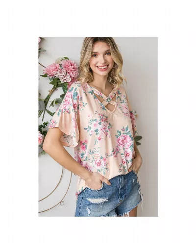 Floral Criss-Cross Top